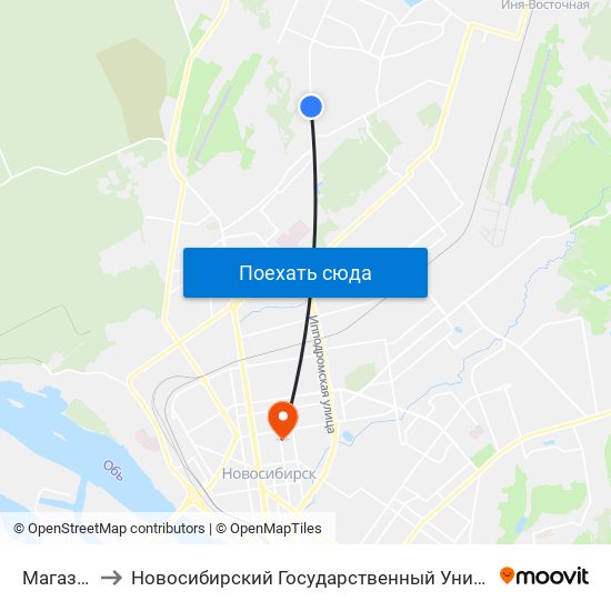 Магазин Маяк to Новосибирский Государственный Университет Экономики И Управления map