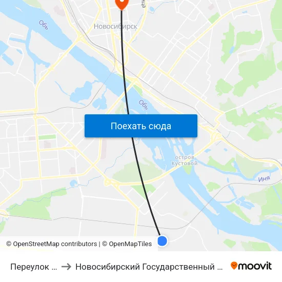 Переулок 8-Й Бронный to Новосибирский Государственный Университет Экономики И Управления map