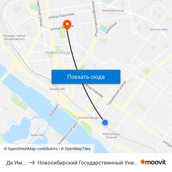 Дк Им. Попова to Новосибирский Государственный Университет Экономики И Управления map