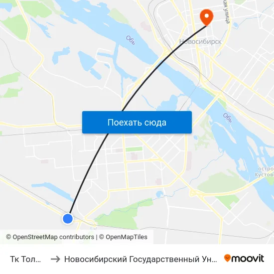 Тк Толмачевский to Новосибирский Государственный Университет Экономики И Управления map