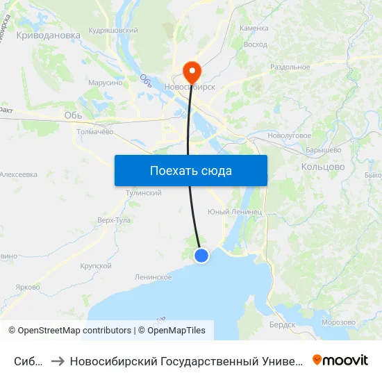 Сибцниис to Новосибирский Государственный Университет Экономики И Управления map