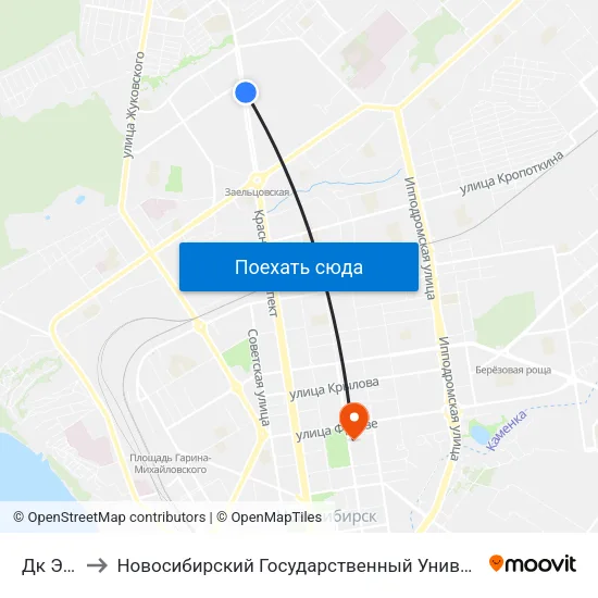 Дк Энергия to Новосибирский Государственный Университет Экономики И Управления map