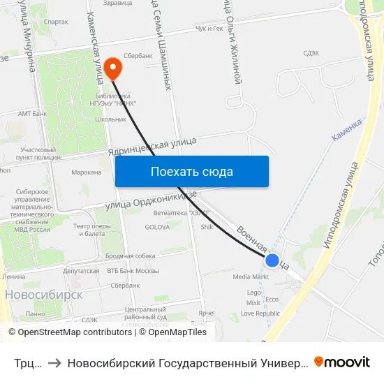 Трц Аура to Новосибирский Государственный Университет Экономики И Управления map