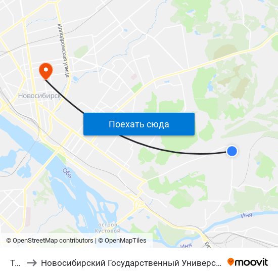 Тэц-5 to Новосибирский Государственный Университет Экономики И Управления map