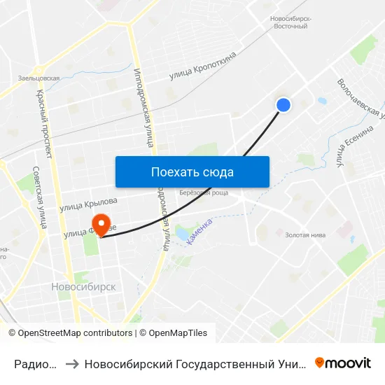 Радиоколледж to Новосибирский Государственный Университет Экономики И Управления map