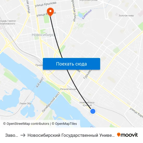 Завод Труд to Новосибирский Государственный Университет Экономики И Управления map