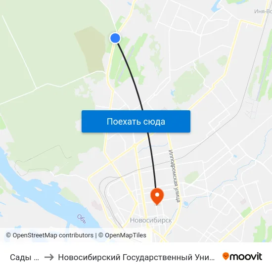 Сады Учитель to Новосибирский Государственный Университет Экономики И Управления map
