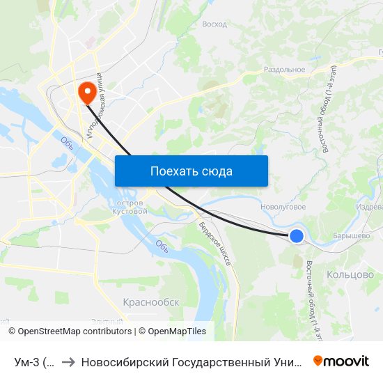 Ум-3 (Инская) to Новосибирский Государственный Университет Экономики И Управления map