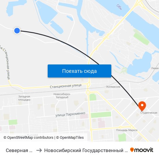 Северная Площадка to Новосибирский Государственный Технический Университет map