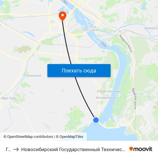 Гэс to Новосибирский Государственный Технический Университет map