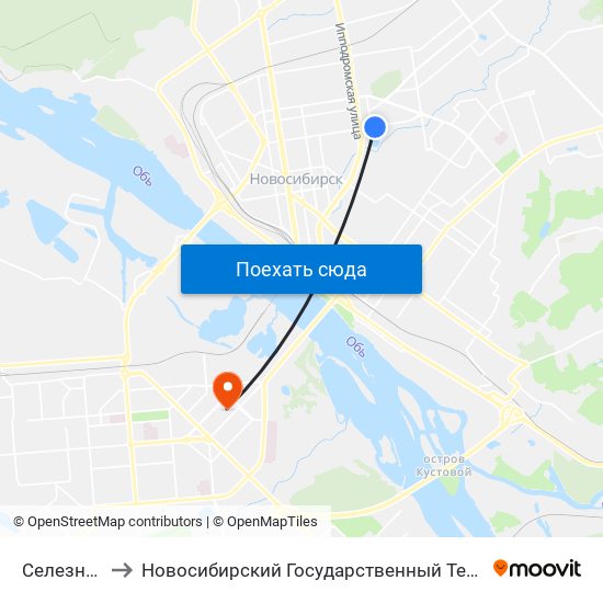 Селезнева Ул. to Новосибирский Государственный Технический Университет map