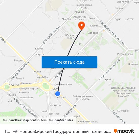 Гум to Новосибирский Государственный Технический Университет map