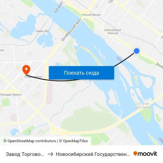Завод Торгового Оборудования to Новосибирский Государственный Технический Университет map