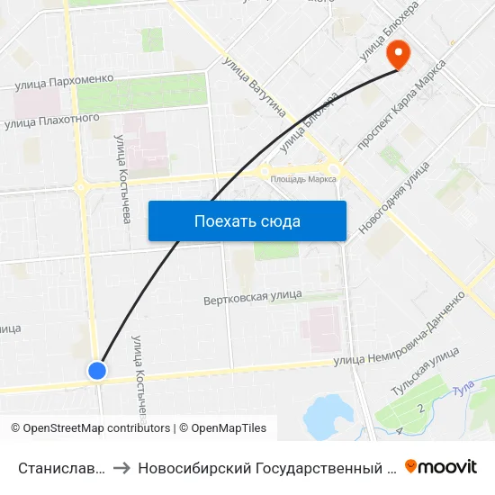 Станиславский Ж/М to Новосибирский Государственный Технический Университет map
