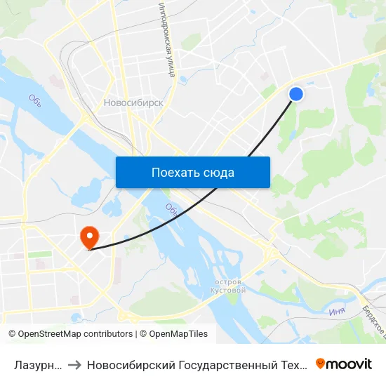 Лазурная Ул. to Новосибирский Государственный Технический Университет map
