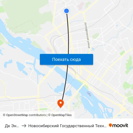 Дк Энергия to Новосибирский Государственный Технический Университет map