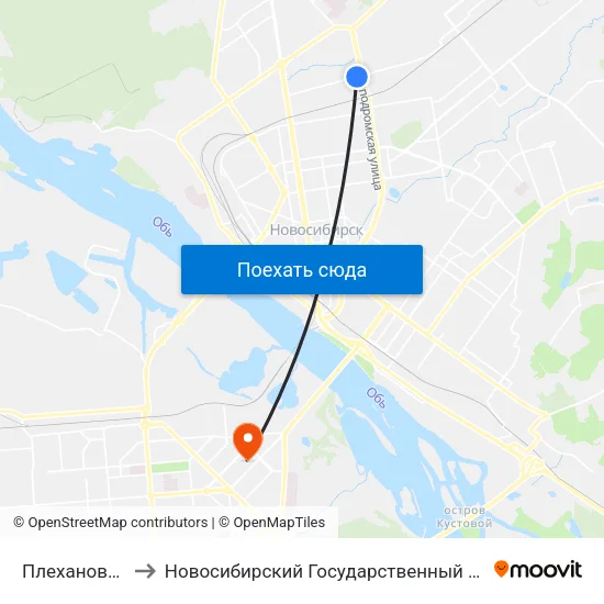 Плехановский Ж/М to Новосибирский Государственный Технический Университет map