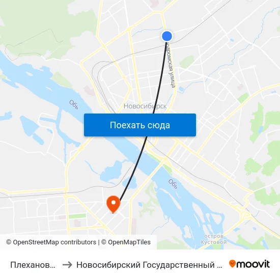 Плехановский Ж/М to Новосибирский Государственный Технический Университет map
