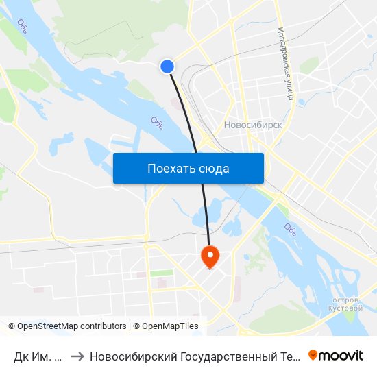 Дк Им. Кирова to Новосибирский Государственный Технический Университет map