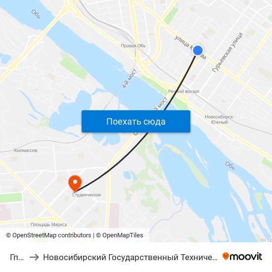 Гпнтб to Новосибирский Государственный Технический Университет map