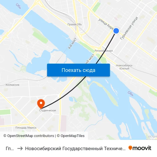 Гпнтб to Новосибирский Государственный Технический Университет map