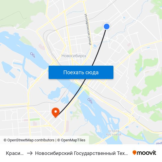 Красина Ул. to Новосибирский Государственный Технический Университет map