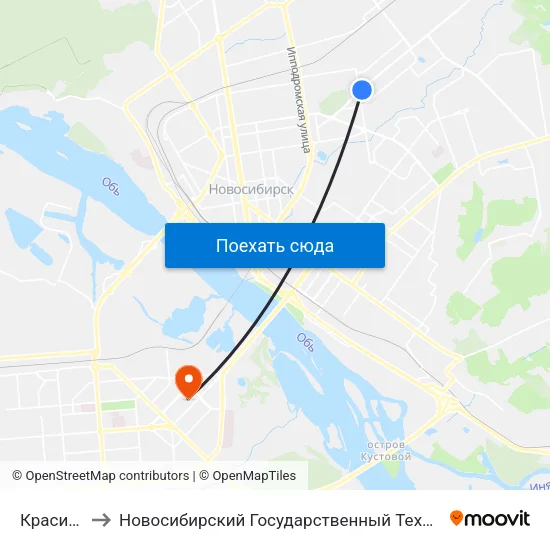 Красина Ул. to Новосибирский Государственный Технический Университет map