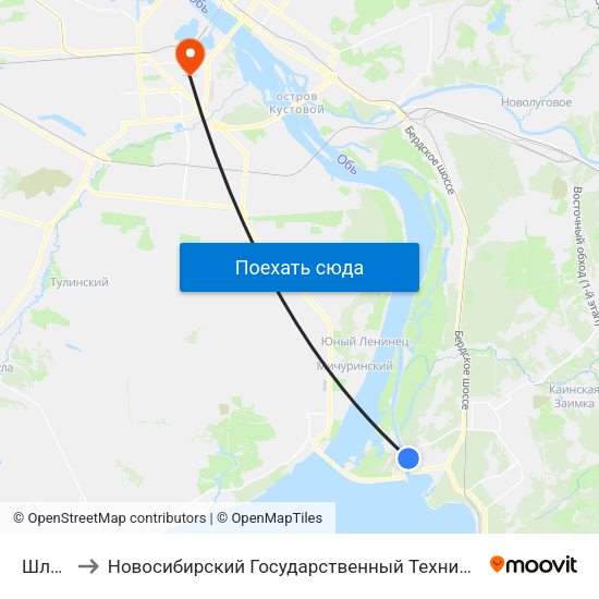 Шлюзы to Новосибирский Государственный Технический Университет map