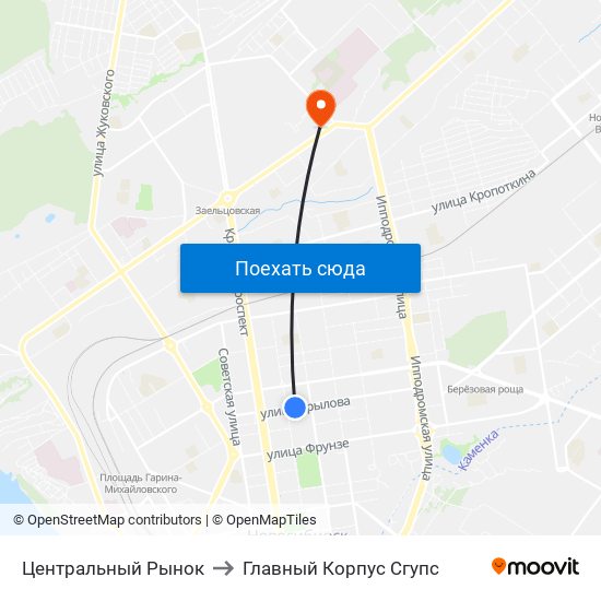 Центральный Рынок to Главный Корпус Сгупс map