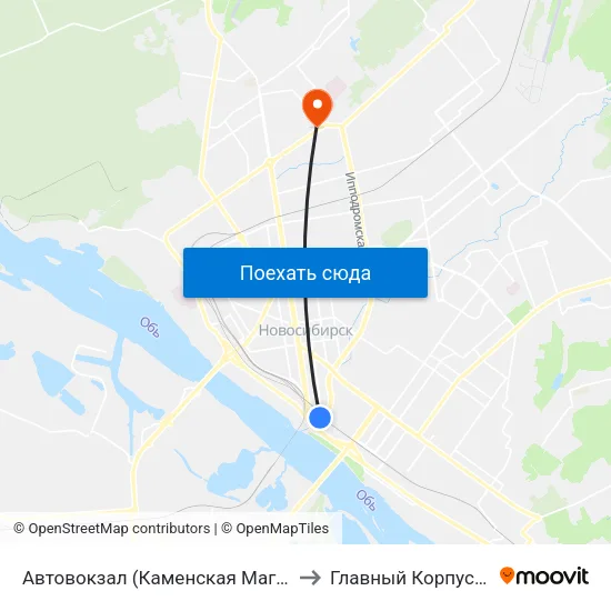 Автовокзал (Каменская Магистраль) to Главный Корпус Сгупс map