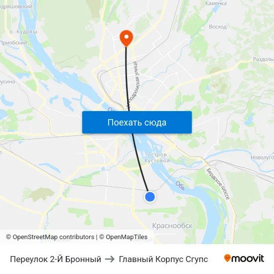 Переулок 2-Й Бронный to Главный Корпус Сгупс map