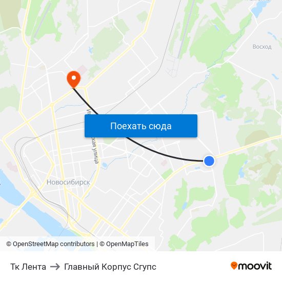 Тк Лента to Главный Корпус Сгупс map