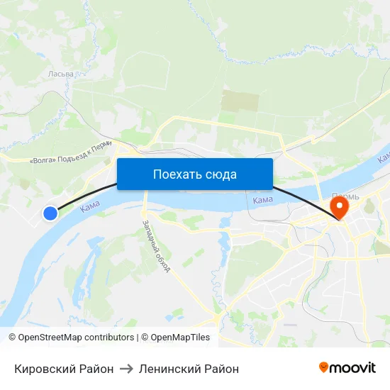 Кировский Район to Ленинский Район map