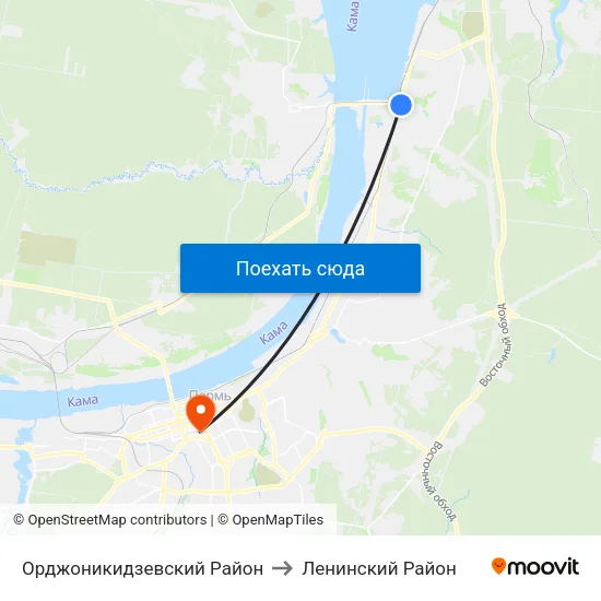 Орджоникидзевский Район to Ленинский Район map