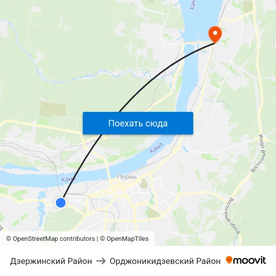 Дзержинский Район to Орджоникидзевский Район map