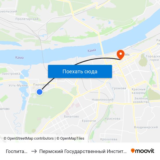 Госпиталь Ввов to Пермский Государственный Институт Искусства И Культуры map