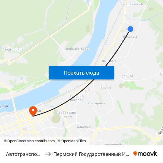 Автотранспортный Колледж to Пермский Государственный Институт Искусства И Культуры map