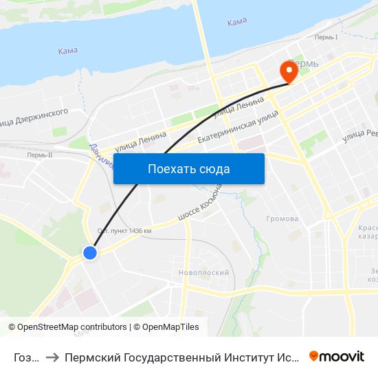 Гознак to Пермский Государственный Институт Искусства И Культуры map