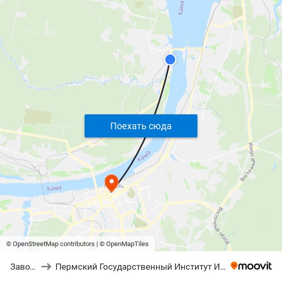 Завод Гск to Пермский Государственный Институт Искусства И Культуры map