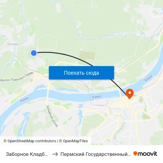 Заборное Кладбище (По Требованию) to Пермский Государственный Институт Искусства И Культуры map