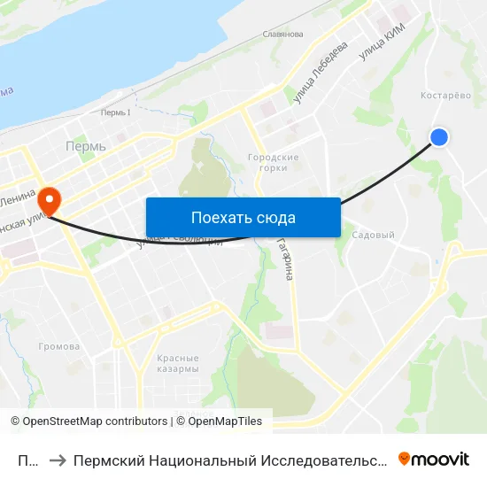 Почта to Пермский Национальный Исследовательский Политехнический Университет map