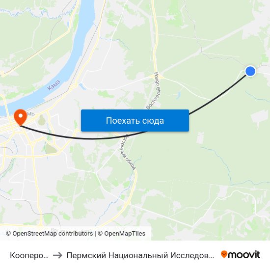 Кооперотив "Парма" to Пермский Национальный Исследовательский Политехнический Университет map