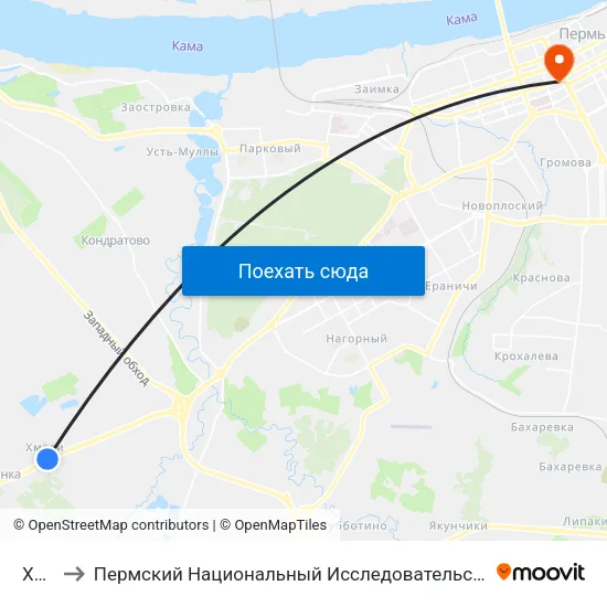 Хмели to Пермский Национальный Исследовательский Политехнический Университет map