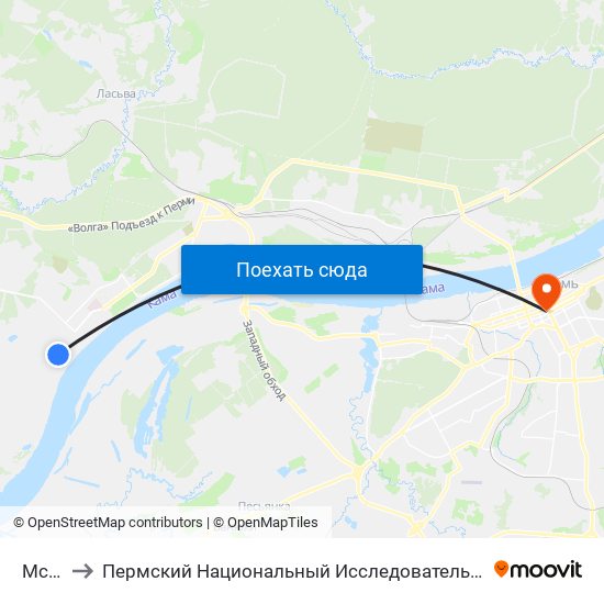Мсч-133 to Пермский Национальный Исследовательский Политехнический Университет map