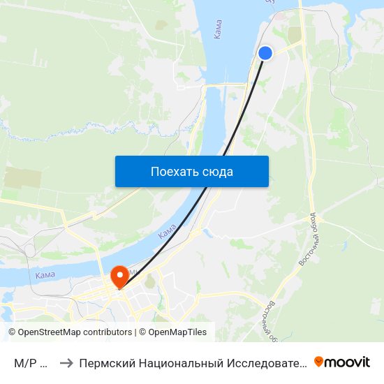 М/Р Левшино to Пермский Национальный Исследовательский Политехнический Университет map