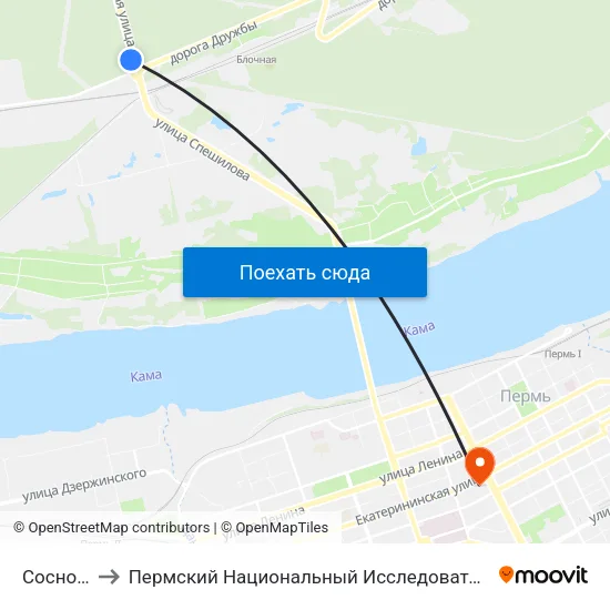 Сосновый Бор to Пермский Национальный Исследовательский Политехнический Университет map