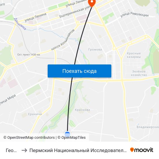 Геофизика to Пермский Национальный Исследовательский Политехнический Университет map