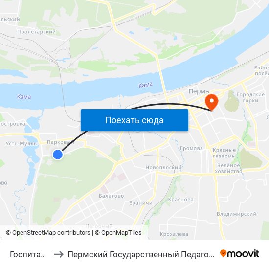 Госпиталь Ввов to Пермский Государственный Педагогический Университет map