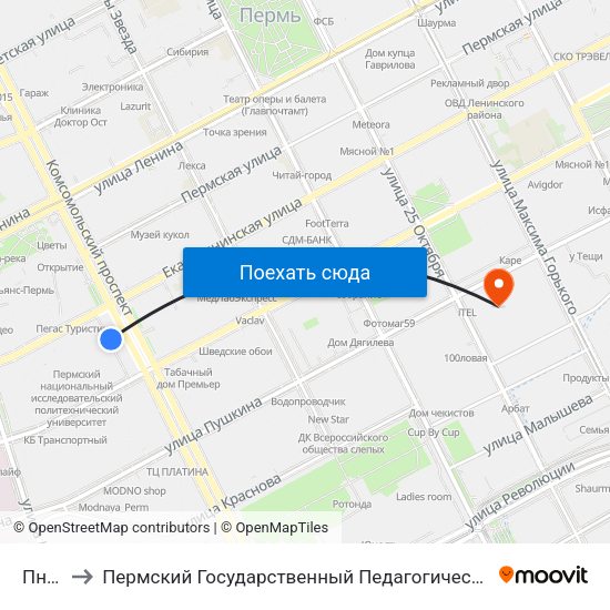 Пнипу to Пермский Государственный Педагогический Университет map