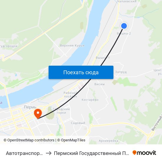 Автотранспортный Колледж to Пермский Государственный Педагогический Университет map